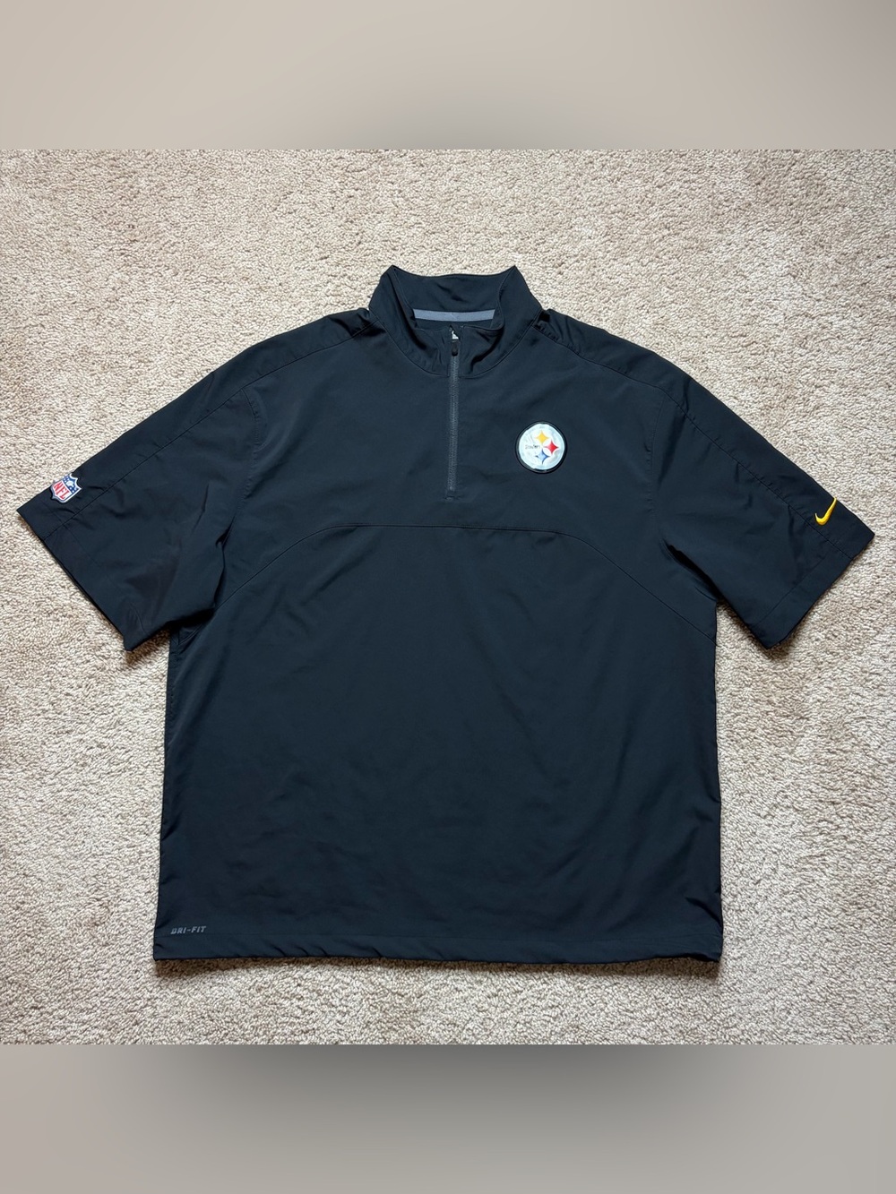 NFL Pittsburgh Steelers Nike 1/4 Zip Sideline Short Sleeve Jacket